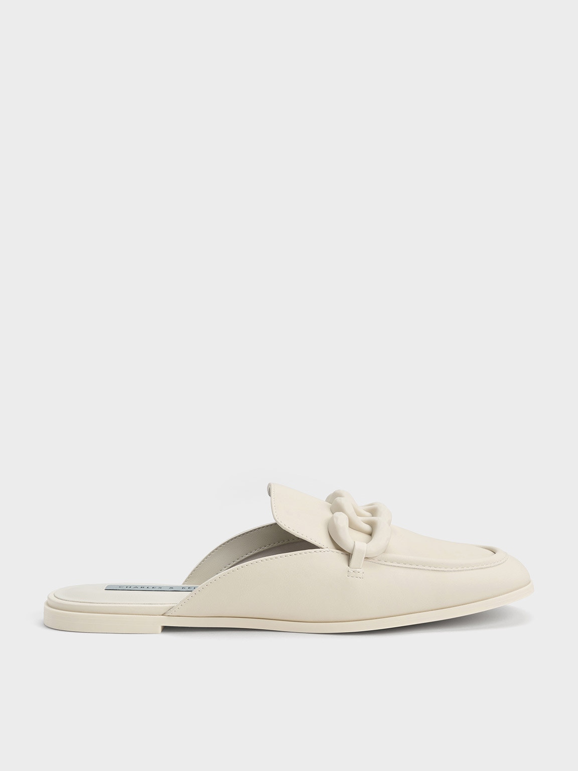 Charles & Keith Chunky Chain Loafer Flats In Chalk