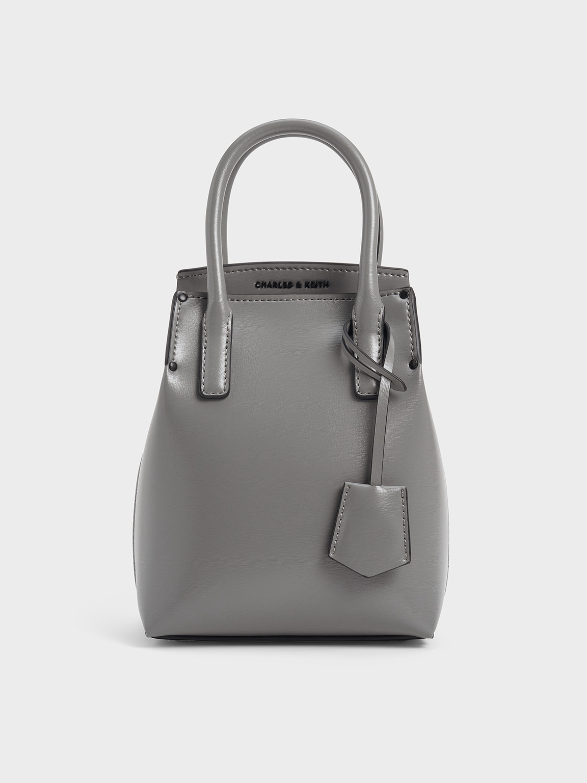 Charles & Keith - Rene Elongated Top Handle Bag In Grey