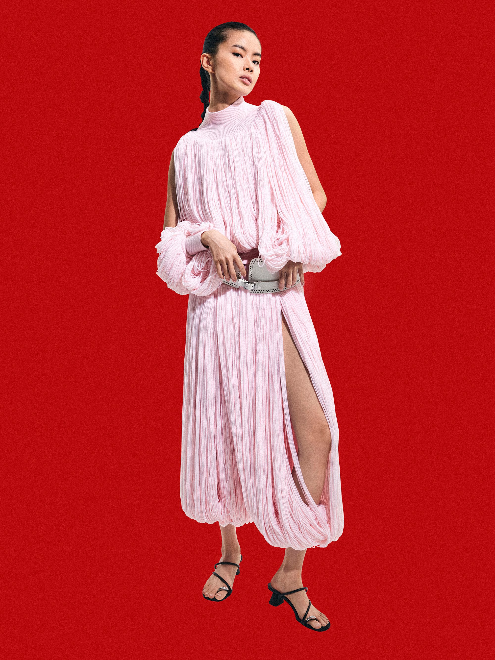 Toe-Ring Strappy Heels, Black, hi-res