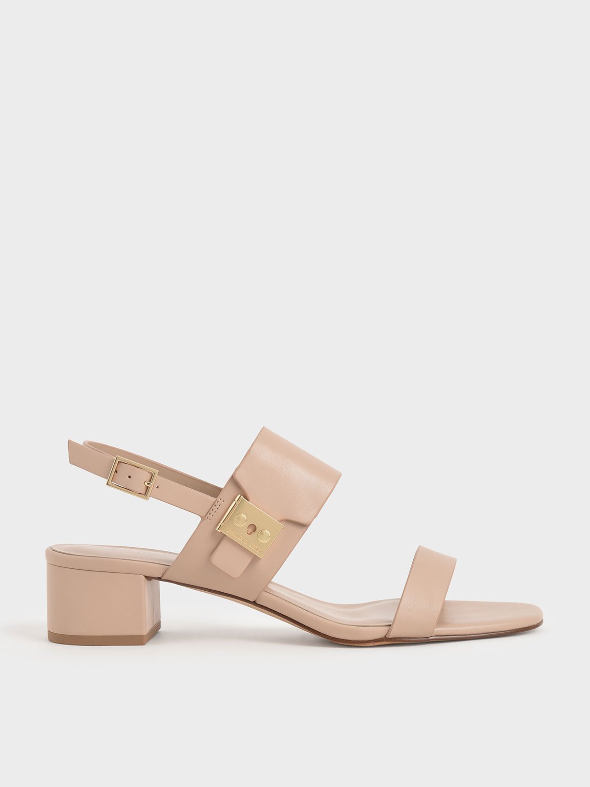 

Buckle Strap Sandals, Nude