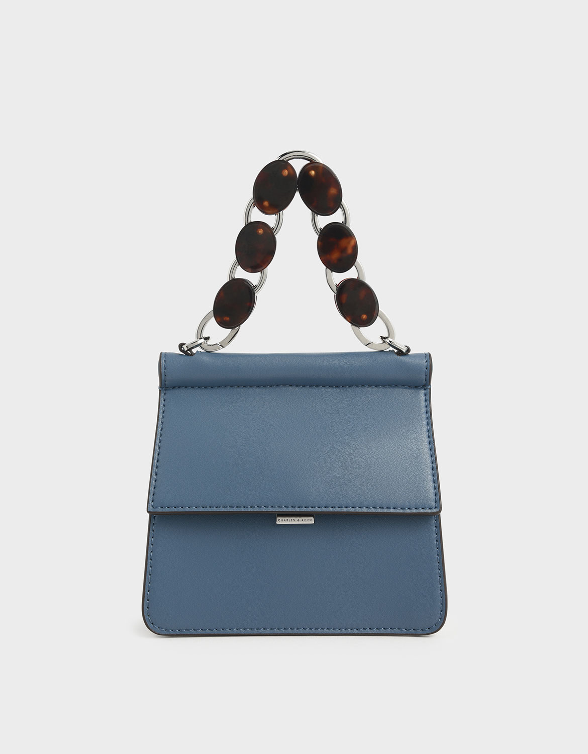 

Small Acrylic Tortoiseshell Top Handle Bag, Blue