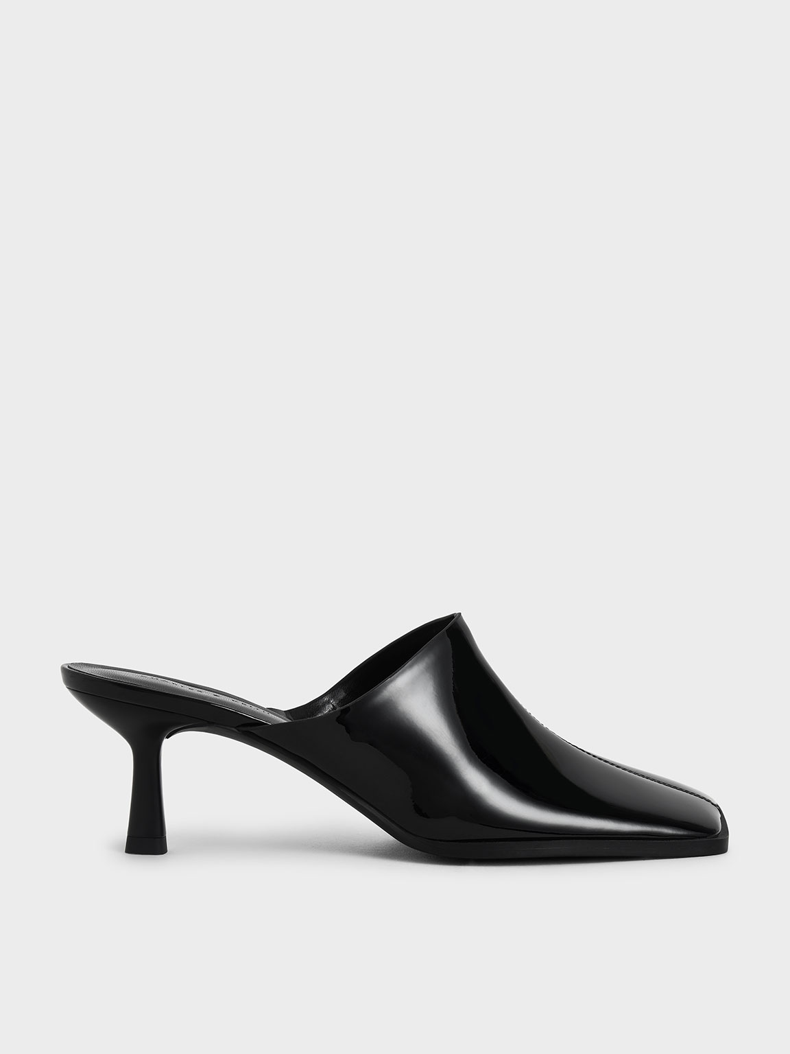 

Patent Covered Mules, Black