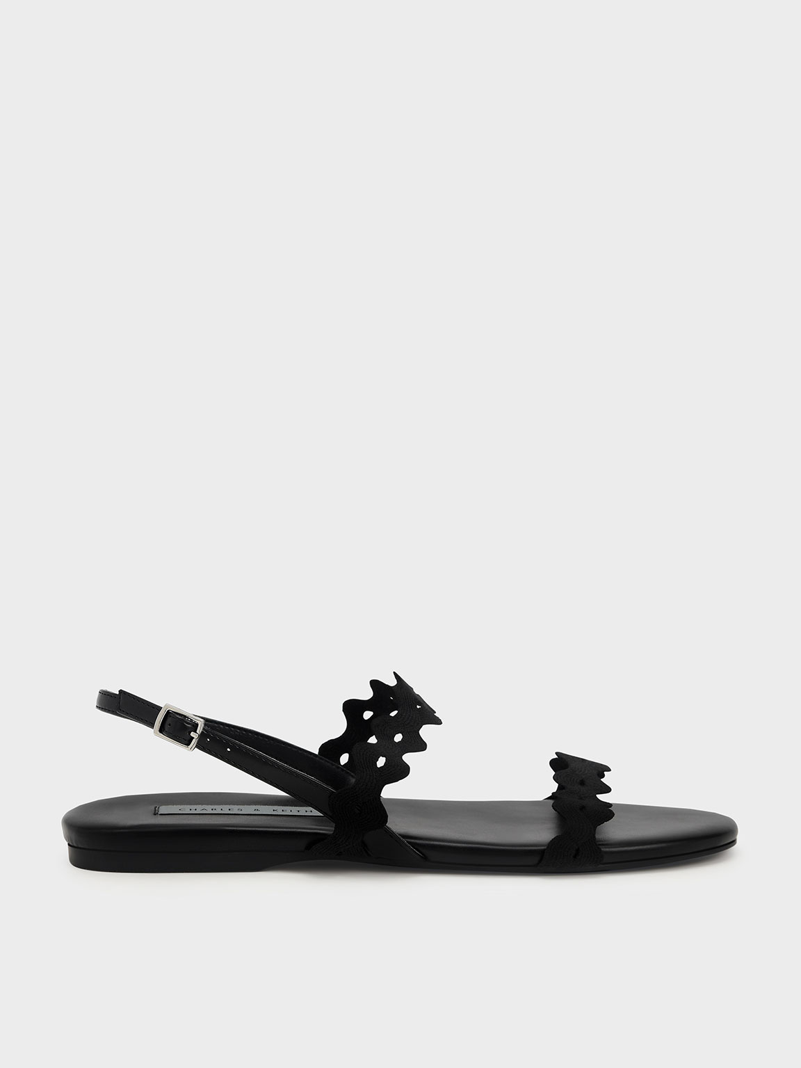 

Knitted Scallop Strap Slingback Flats
