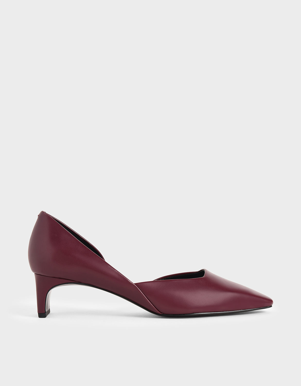 

Square Toe D'Orsay Court Shoes, Burgundy