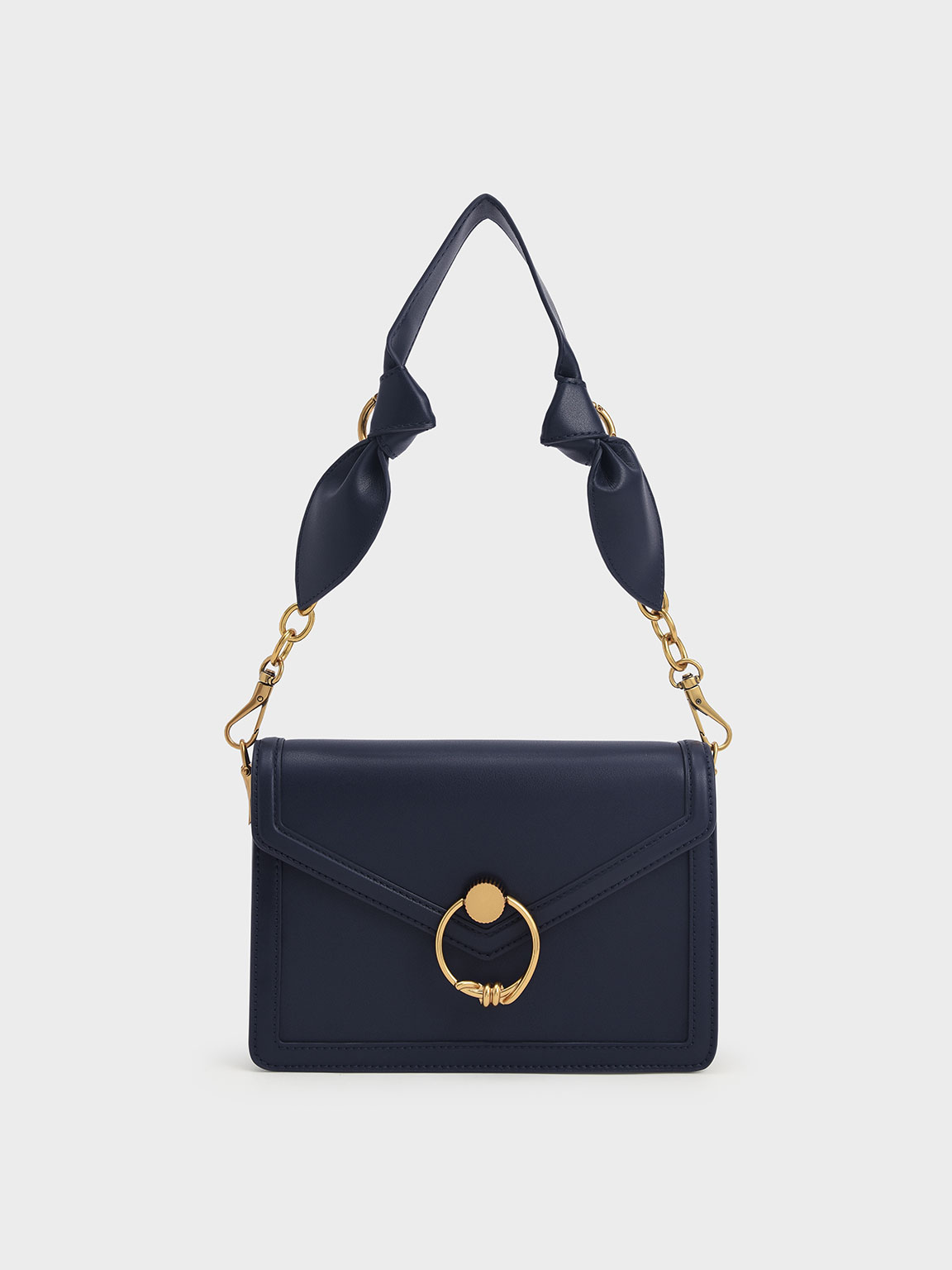 Joelle Ring Push-Lock Envelope Shoulder Bag