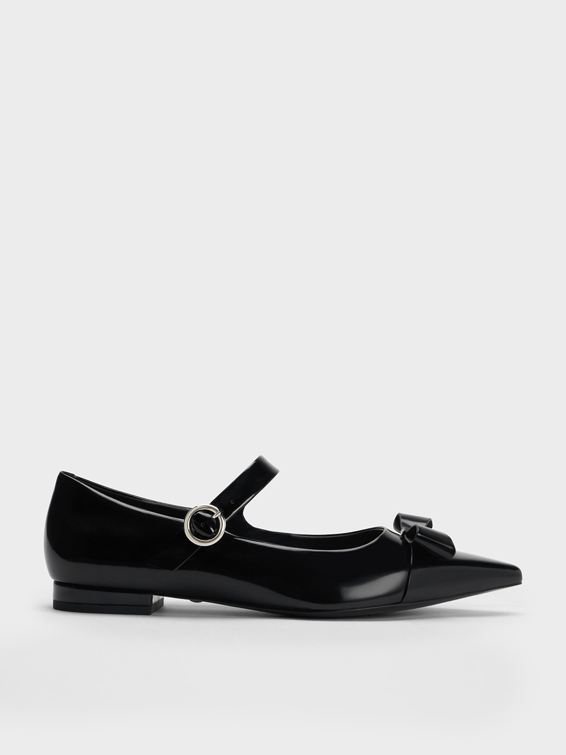 Leather Bow Mary Jane Flats