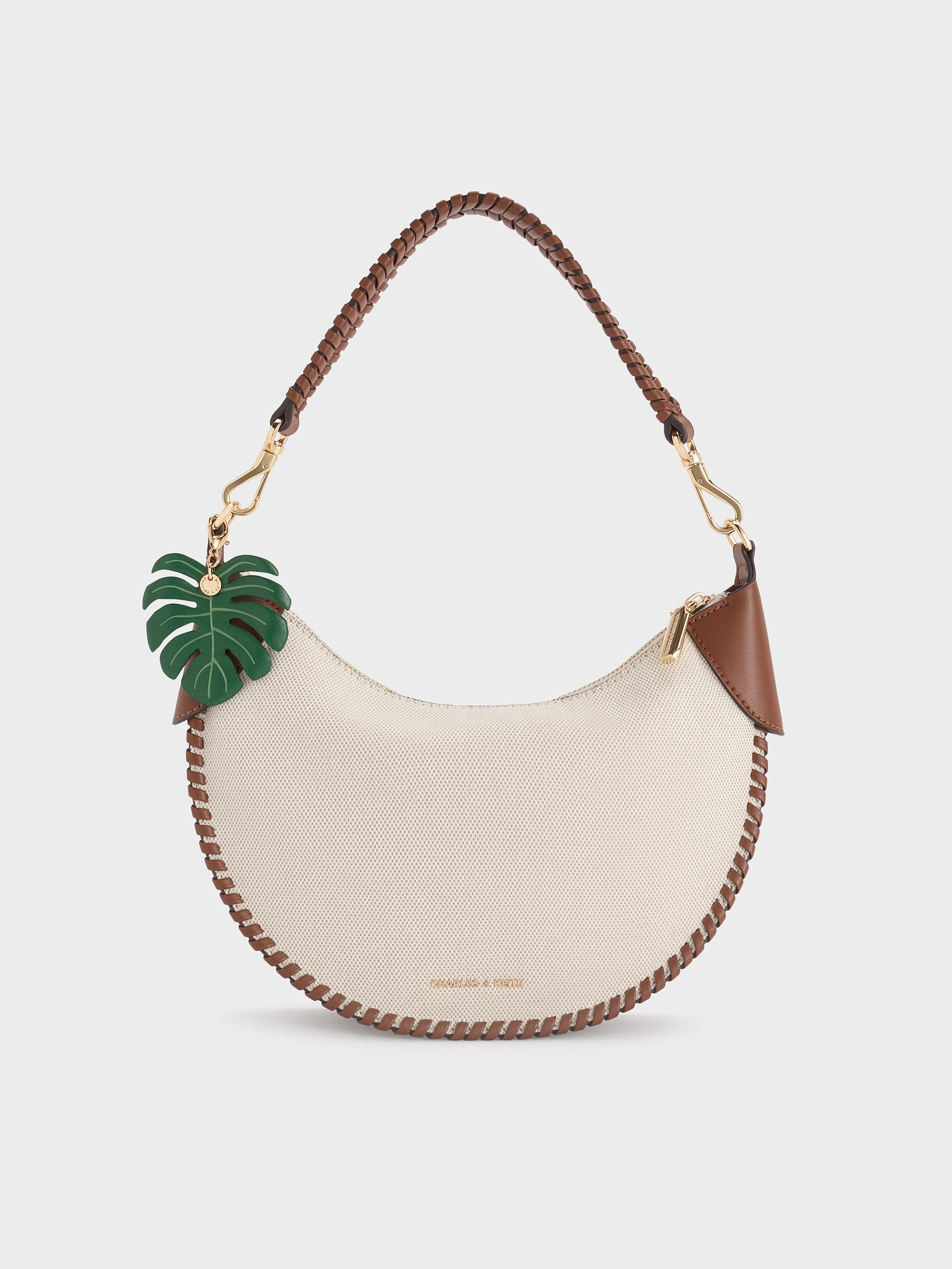 Charles & Keith - Blume Canvas Braided Curved Hobo Bag