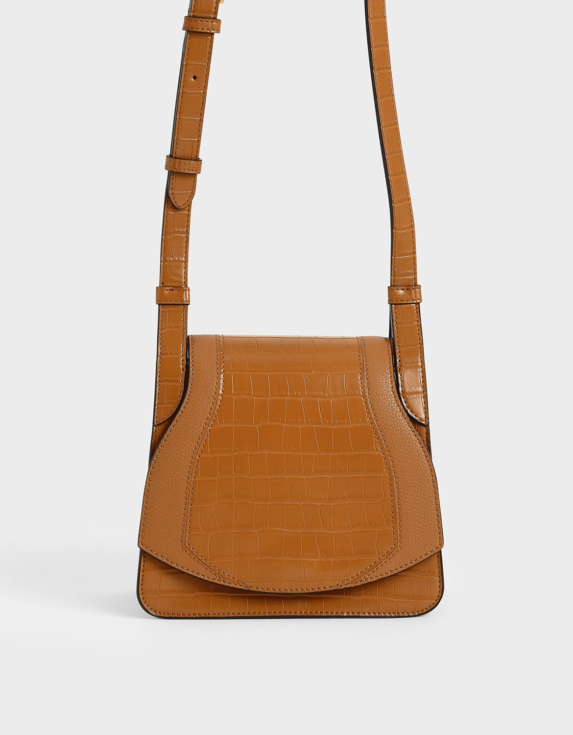 

Croc-Effect Small Crossbody Bag