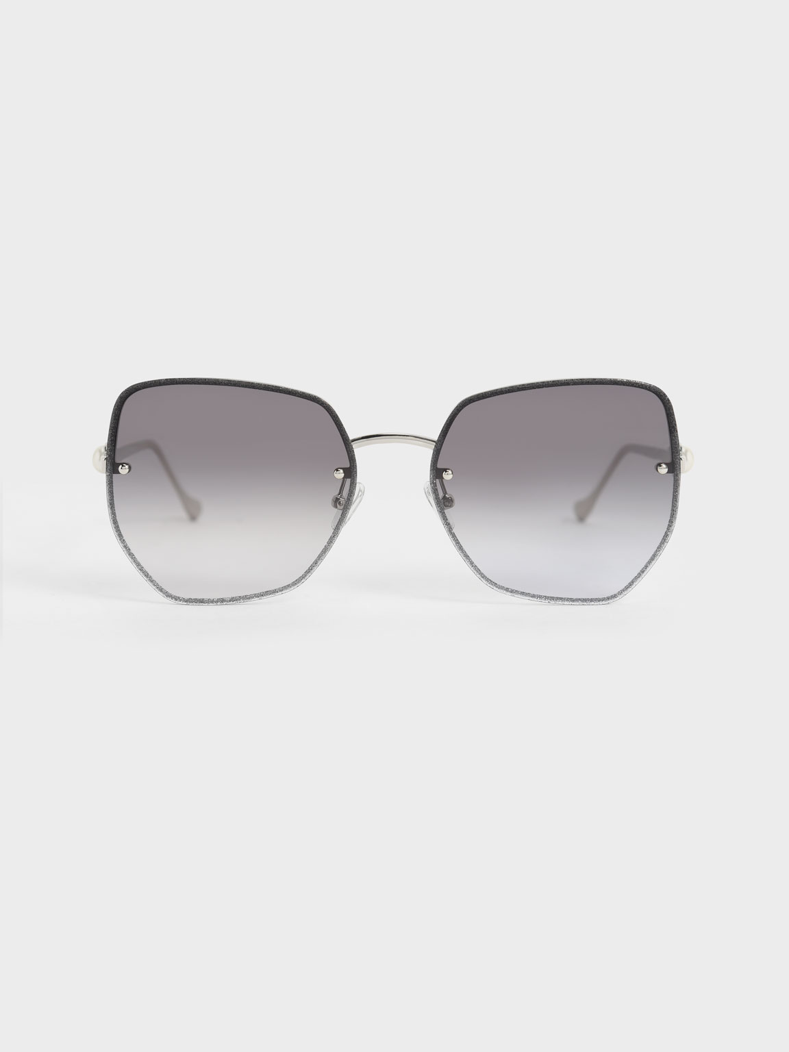 

Embellished Tinted Butterfly Sunglasses, Silver