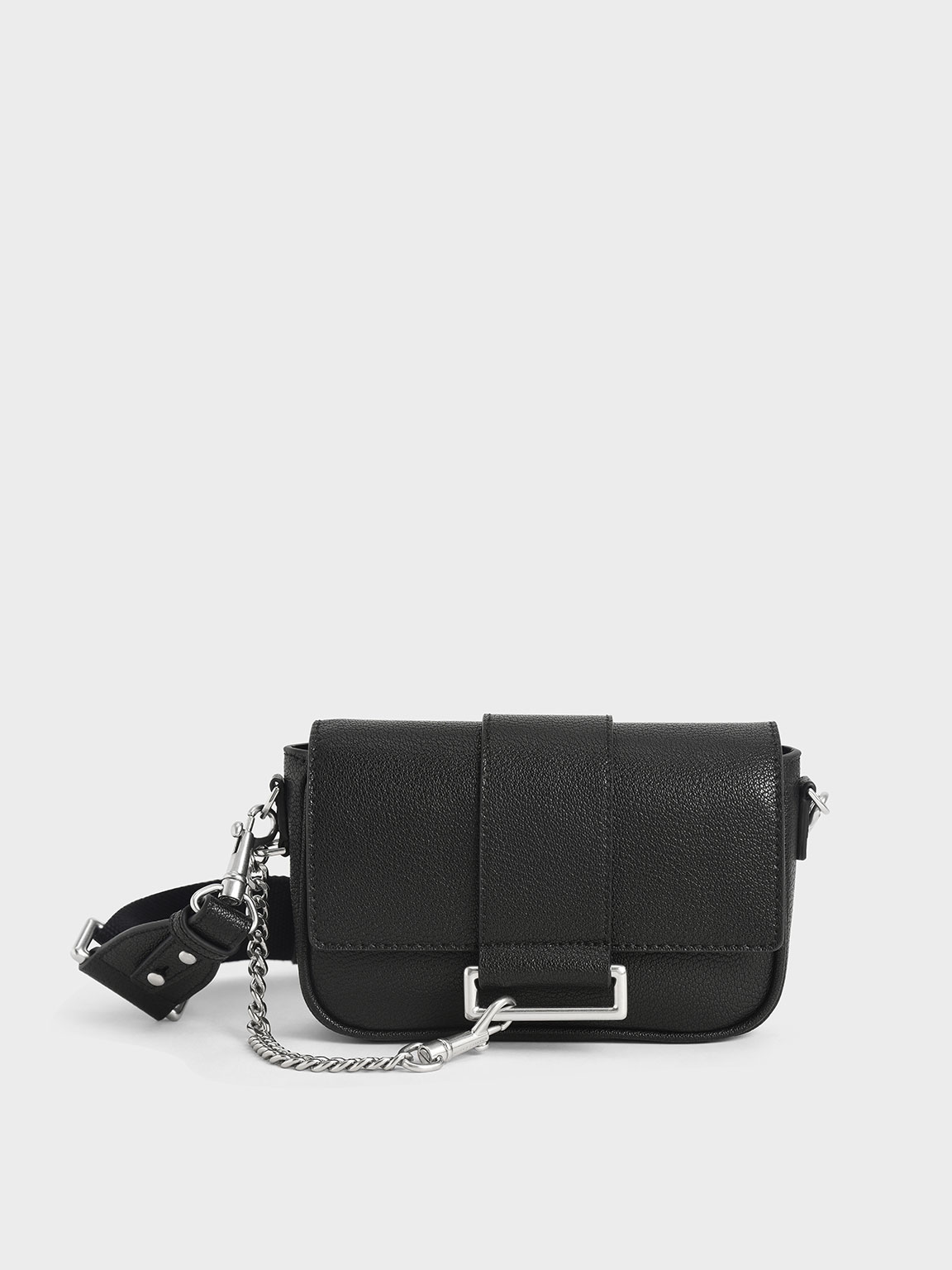 

Chain Detail Crossbody Bag, Black