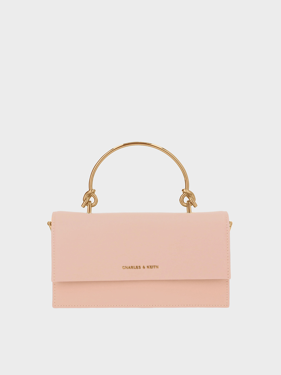 Charles & Keith - Kristine Sculptural-handle Long Wallet In Light Pink