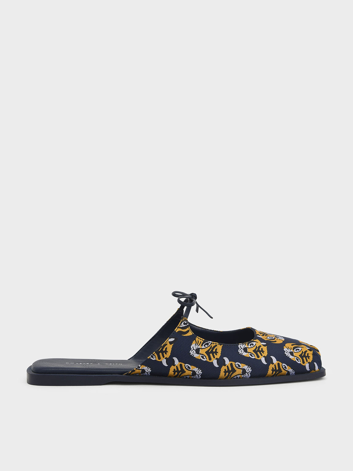 

Dionne Tiger-Print Jacquard Flat Mules