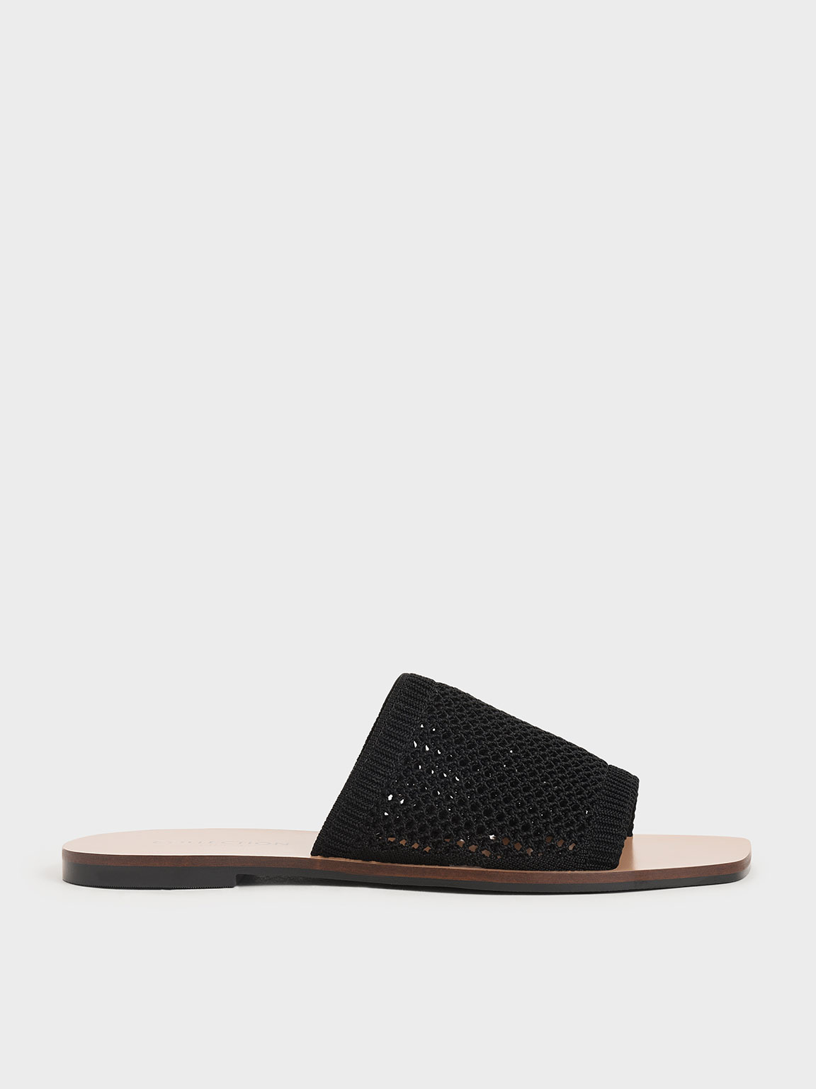 

Knitted Asymmetric Slides, Black