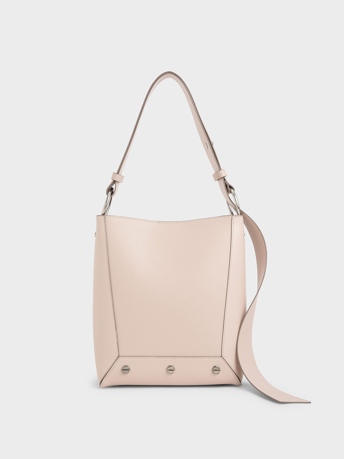 

Studded Tote Bag, Light pink