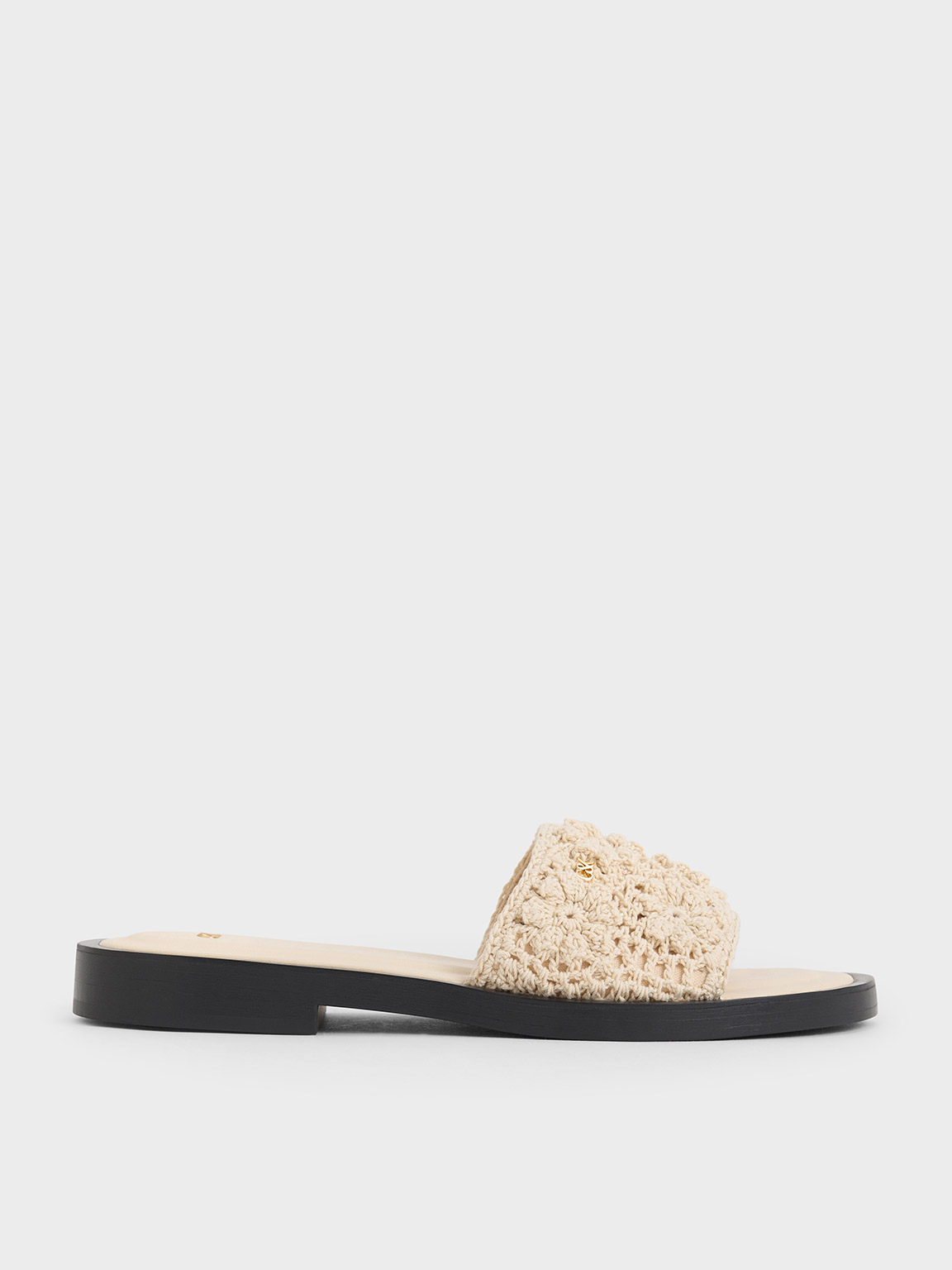 Charles & Keith - Crochet Floral Slide Sandals