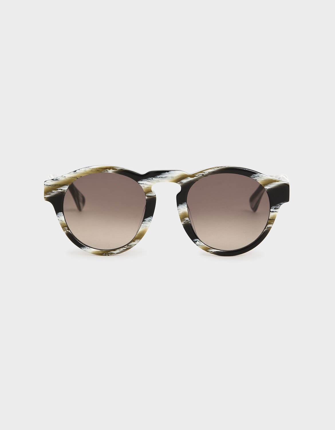 

Striped Round Acetate Sunglasses