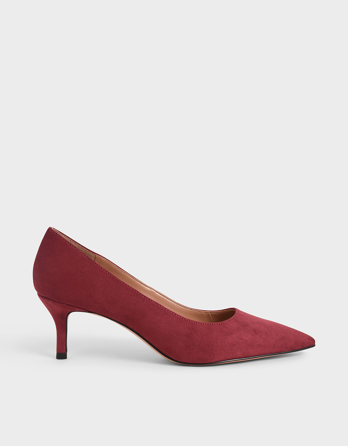 

Textured Pointed Toe Pumps, Maroon