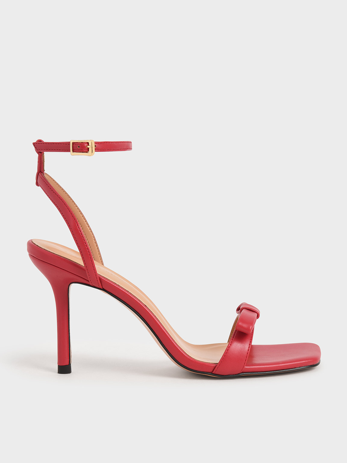 

Bow Ankle Strap Sandals, Red