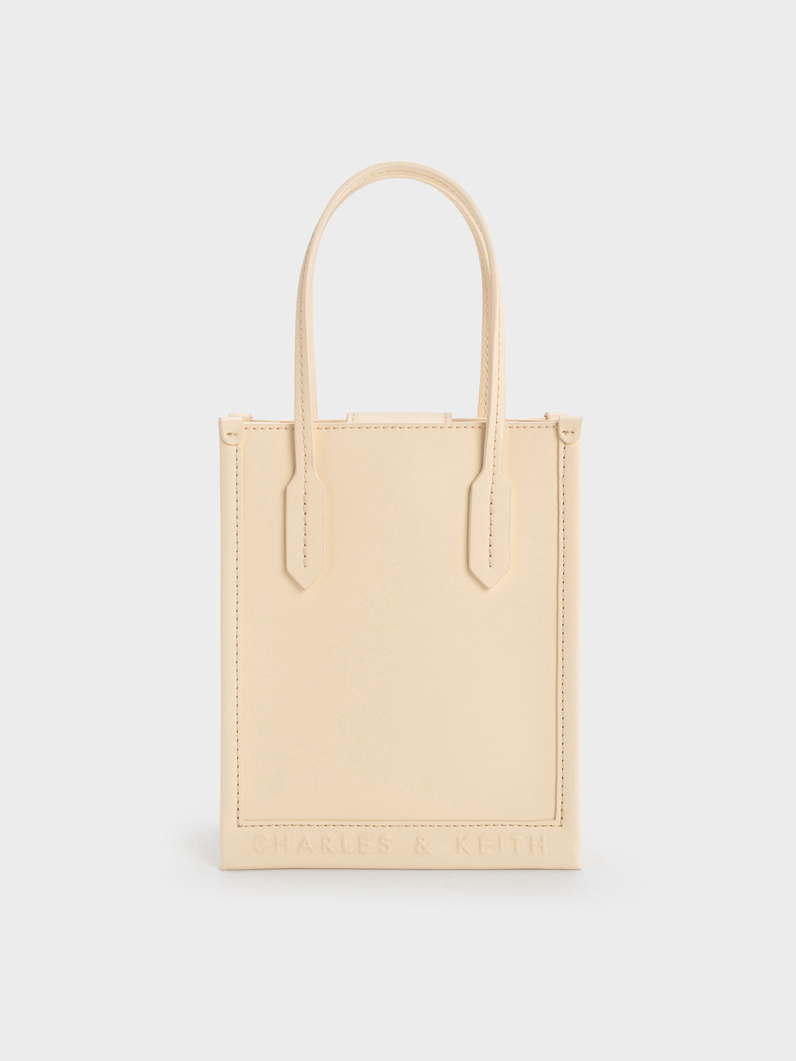 Beige Geometric Tote Bag CHARLES KEITH UK