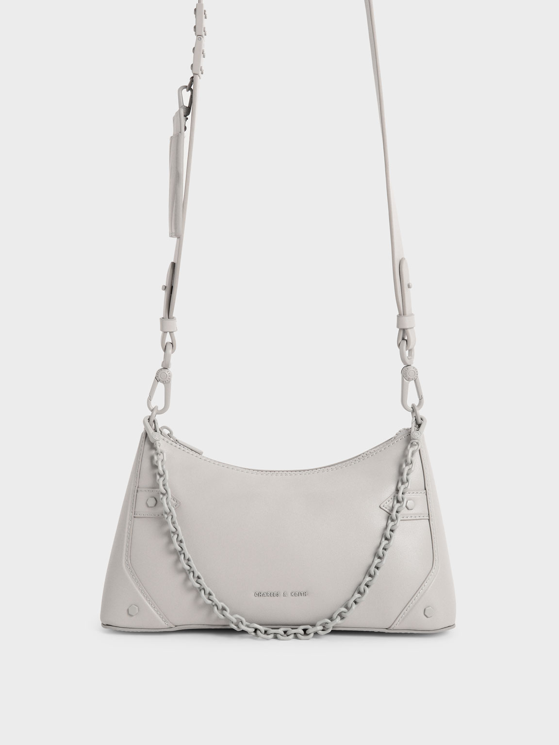 

Chain Handle Crossbody Bag, Light grey