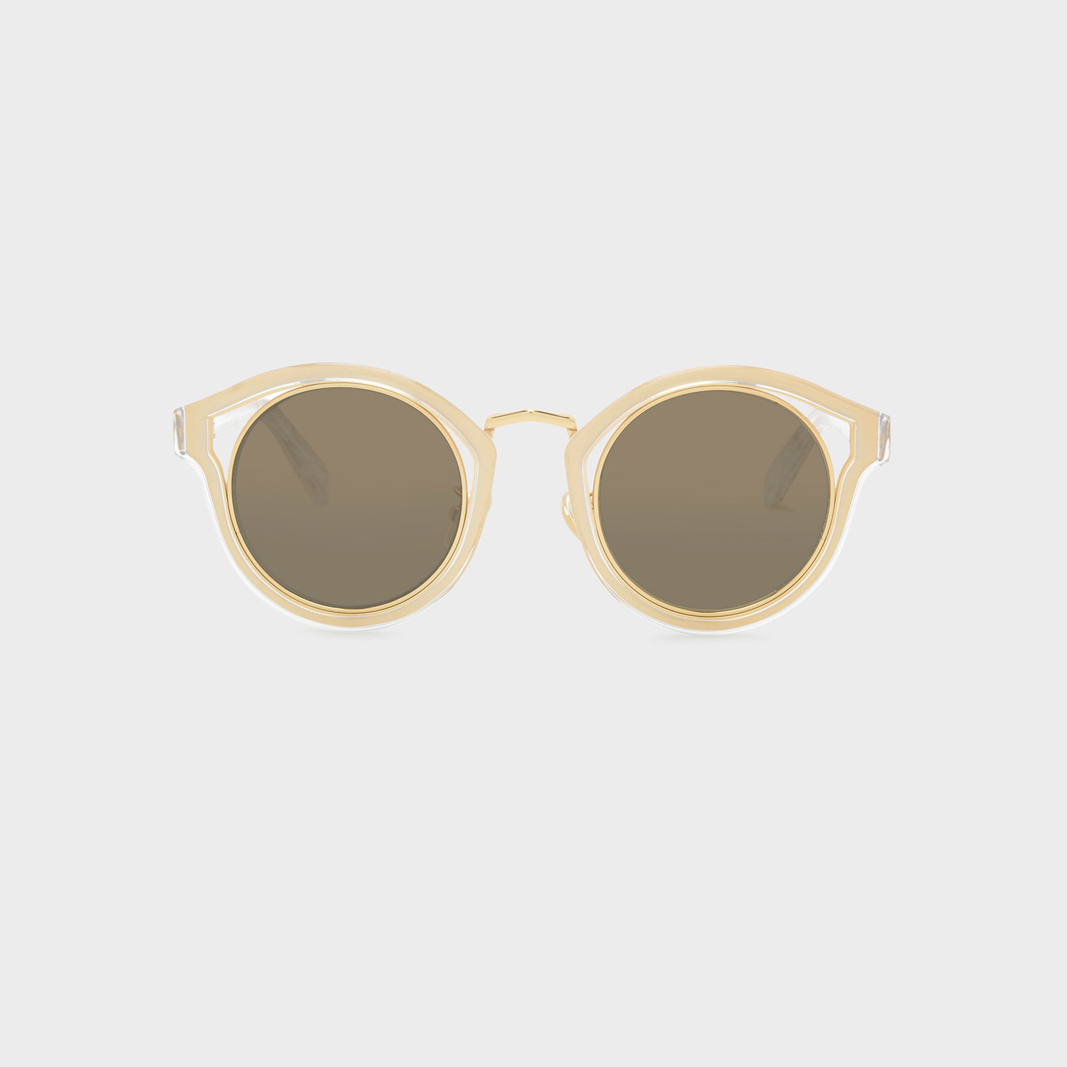 

Round Thick Frame Sunglasses, White
