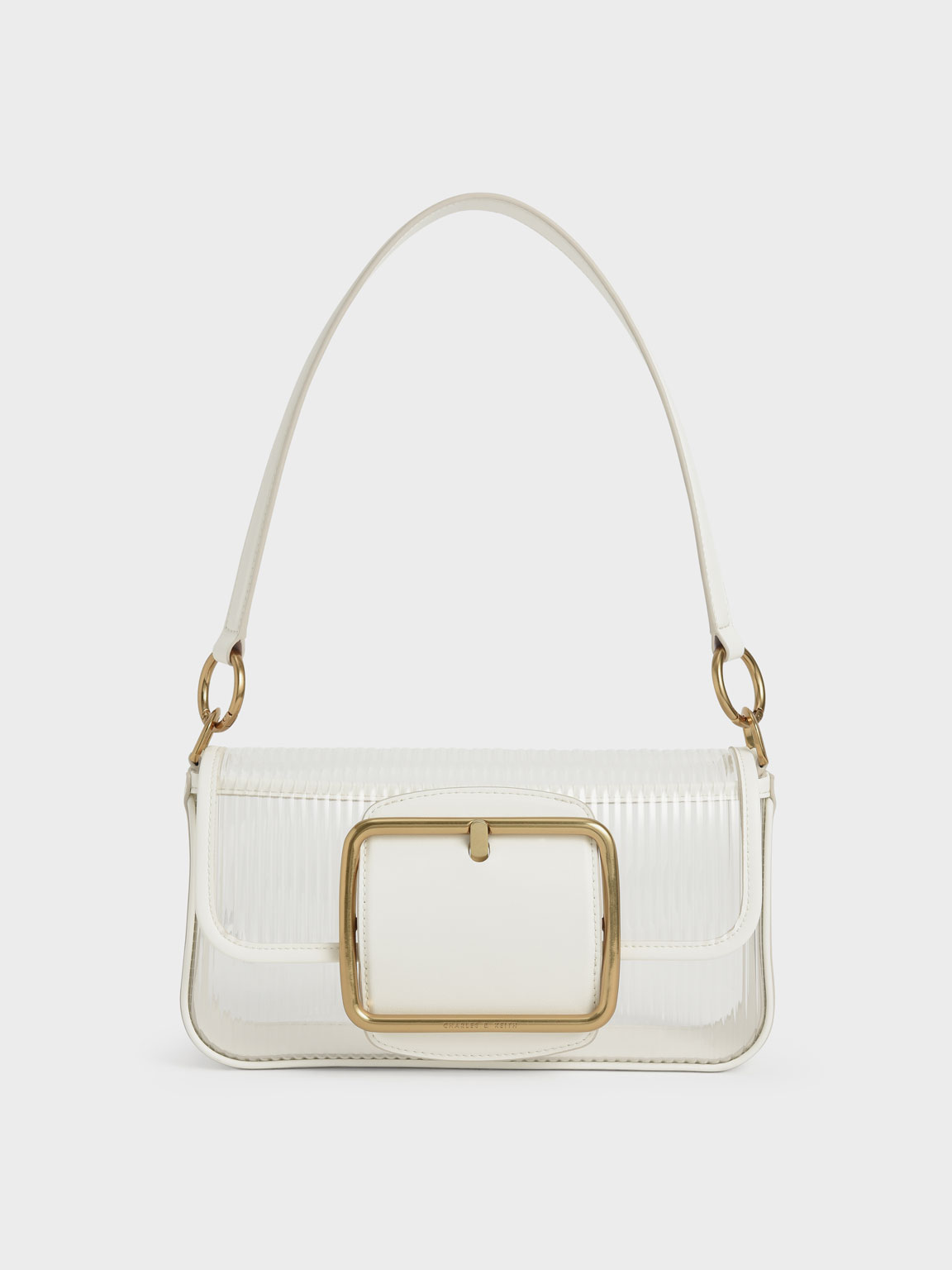 

Acrylic Chain Handle Shoulder Bag, White