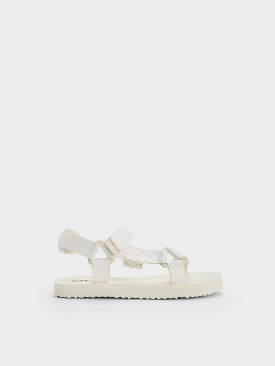 Charles & Keith Grosgrain Touch-strap Sandals In Chalk