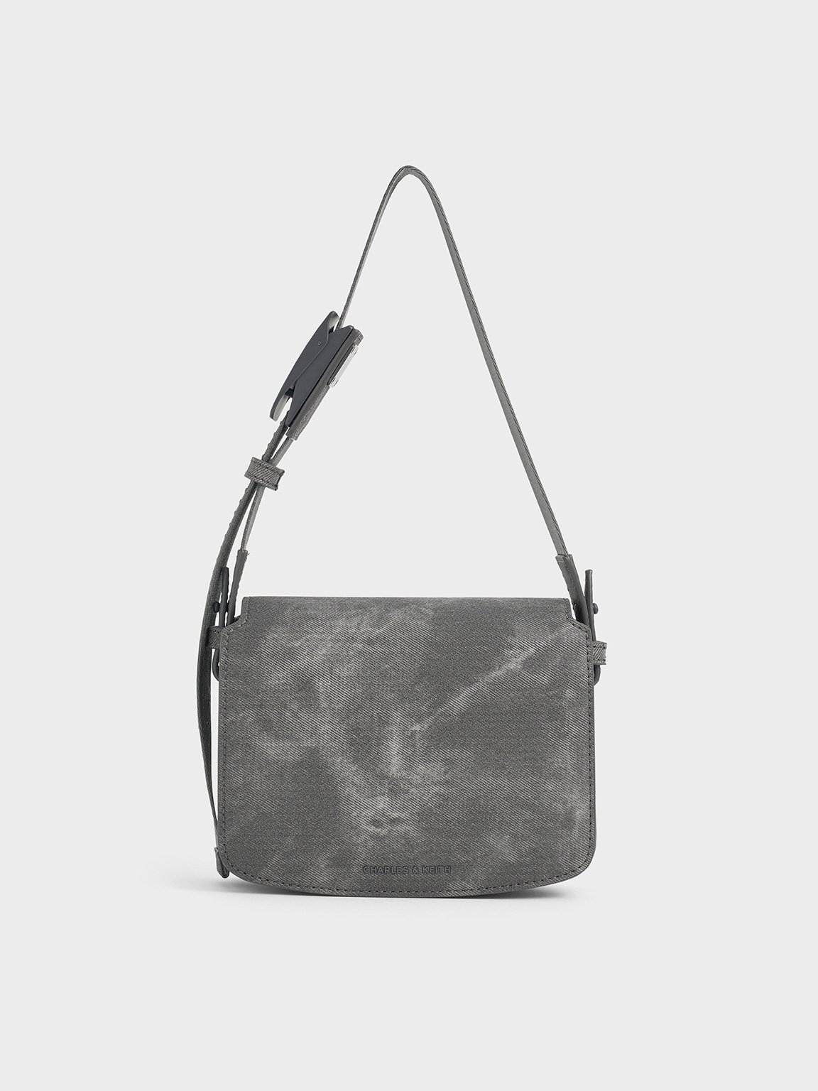 Charles & Keith - Denim Boxy Front Flap Shoulder Bag Charles & Keith - Denim Boxy Front Flap Shoulder Bag