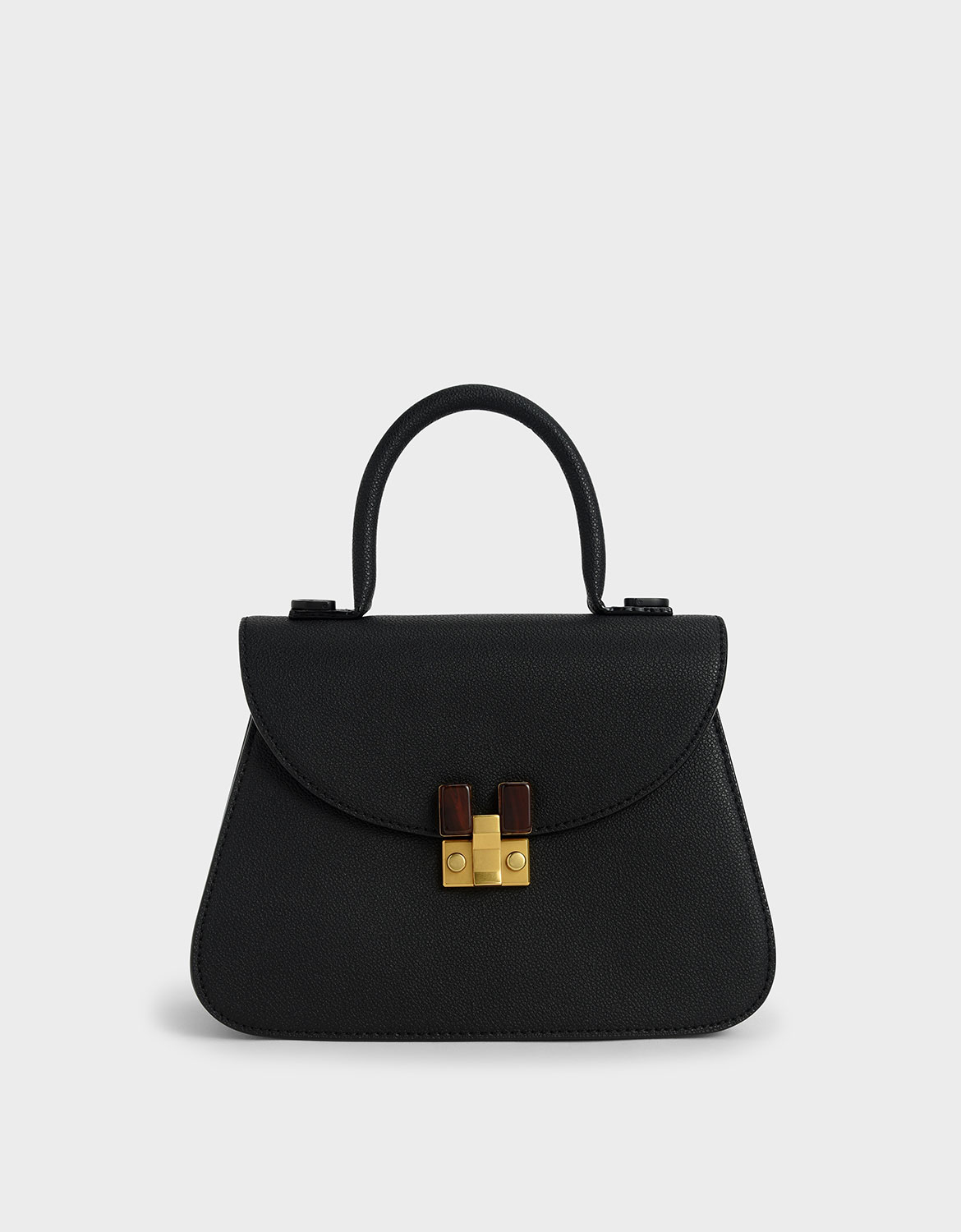 

Stone-Embellished Sculptural Bag, Black