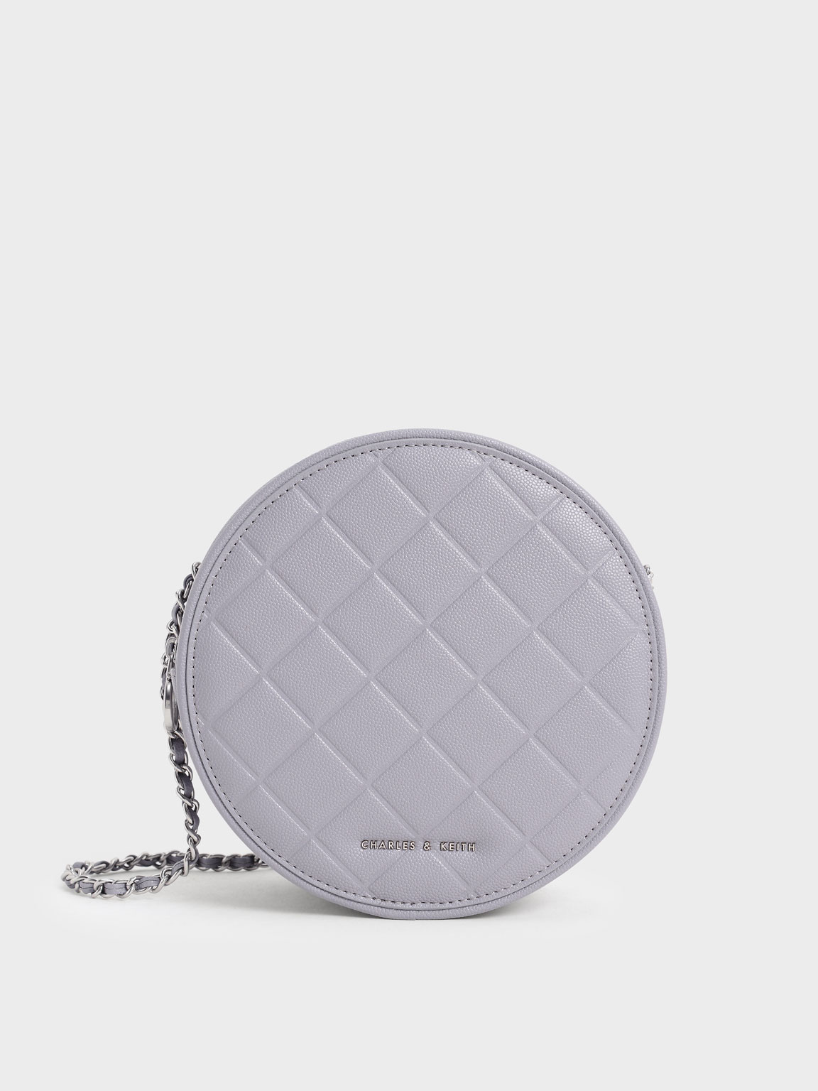 

Quilted Circle Crossbody Bag, Purple