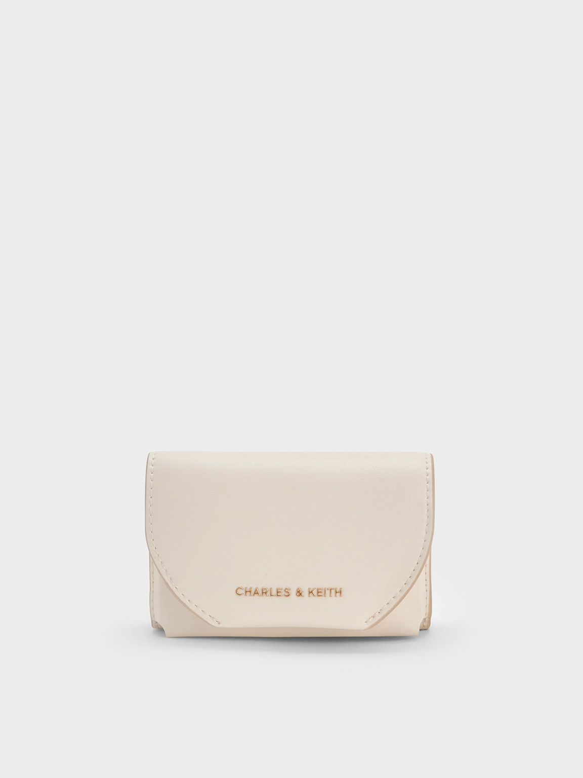 Charles & Keith - Enola Front Flap Wallet In Cream