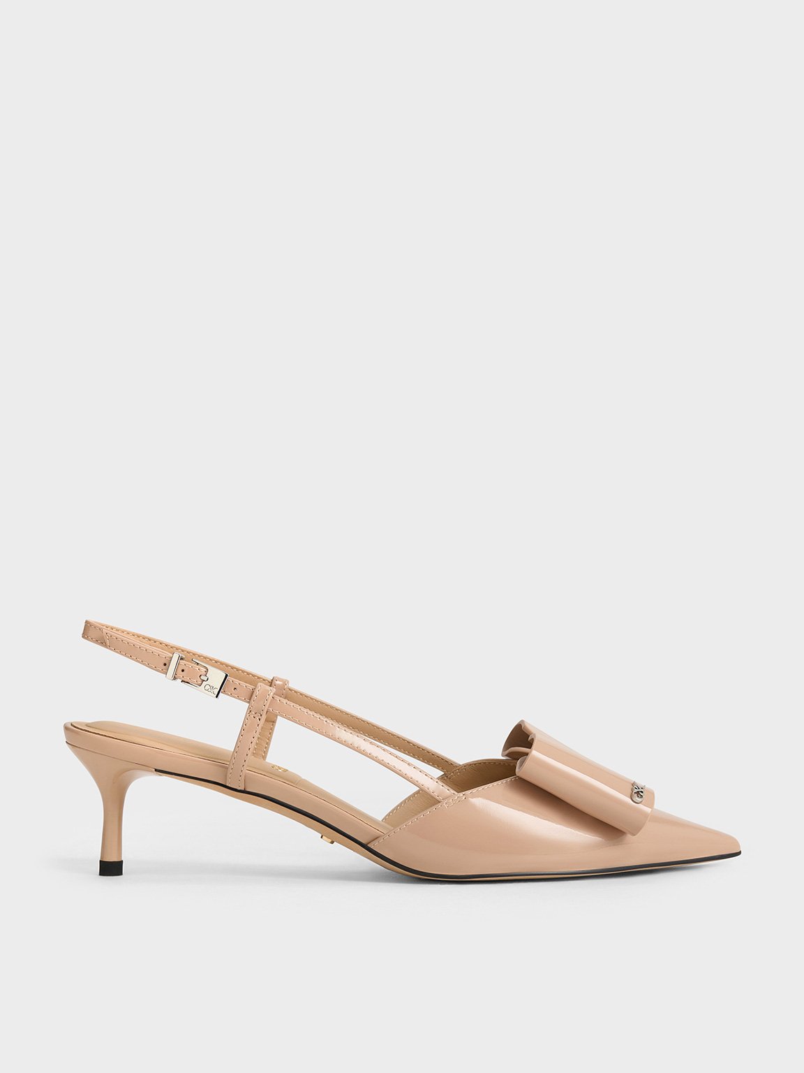 Charles & Keith - Lu Patent Leather Bow Slingback Pumps Charles & Keith - Lu Patent Leather Bow Slingback Pumps