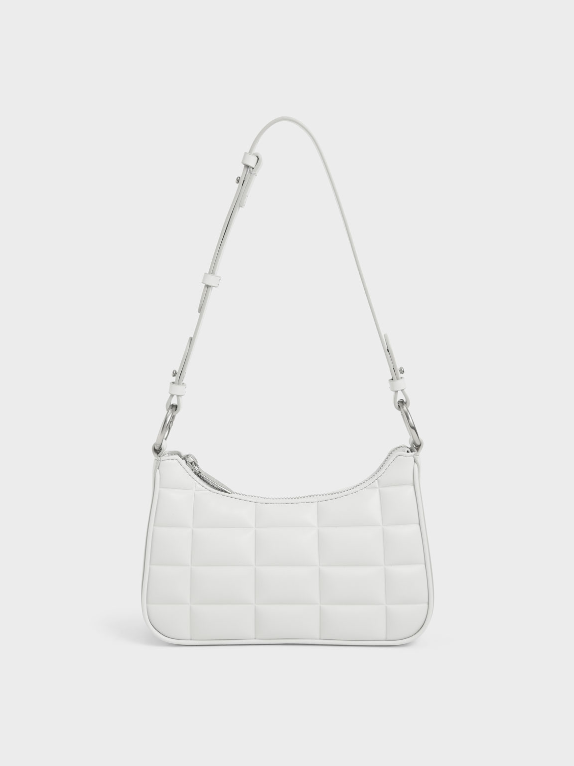 

Quilted Chain Shoulder Bag, White