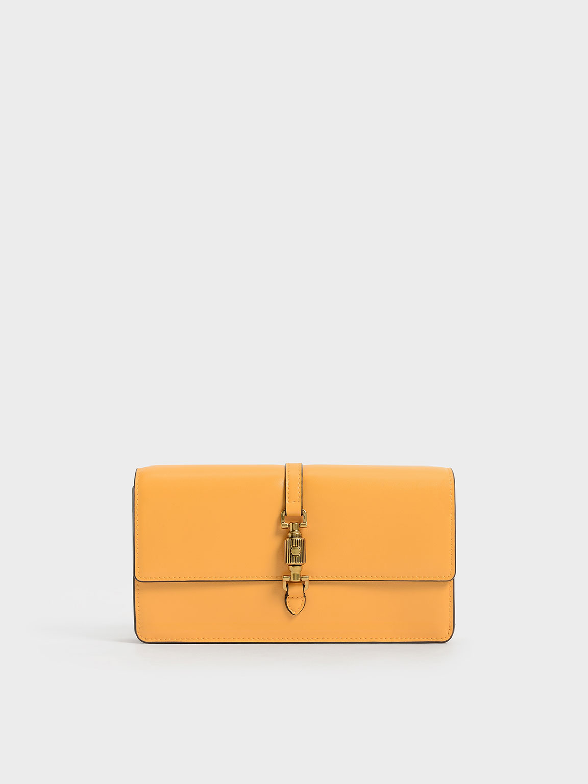 

Front Flap Push-Lock Long Wallet, Mustard