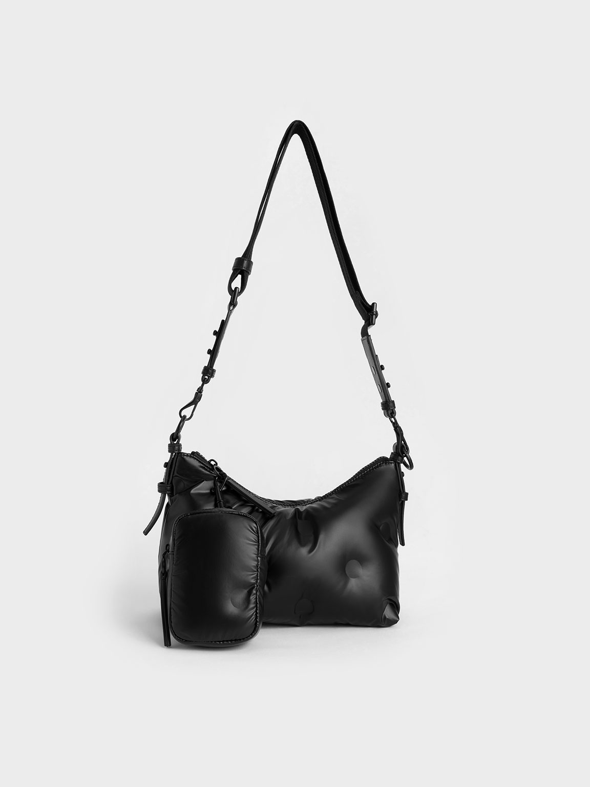 Charles & Keith Sianna Nylon Crossbody Bag In Black ModeSens