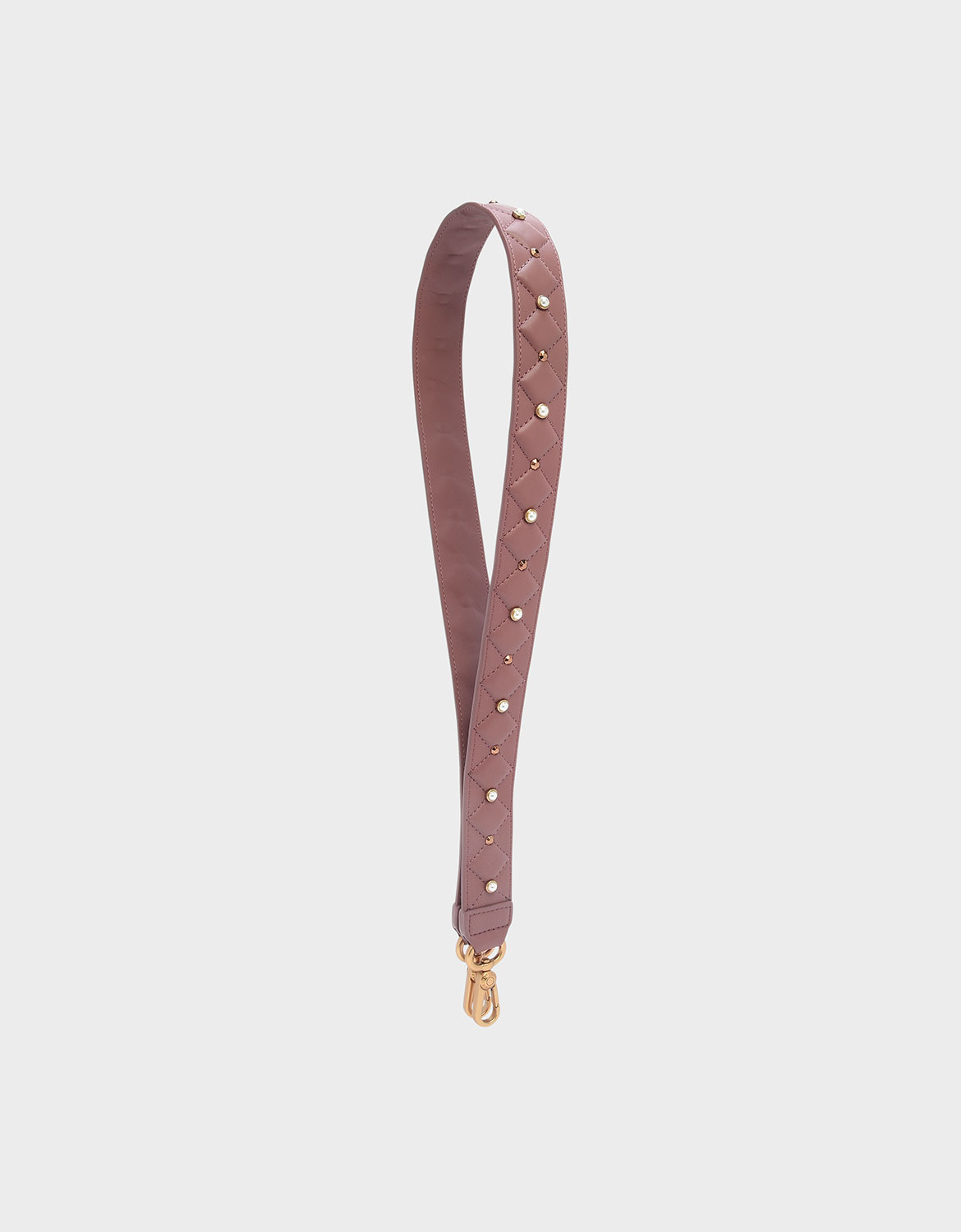 

Embellished Quilted Bag Strap, Mauve