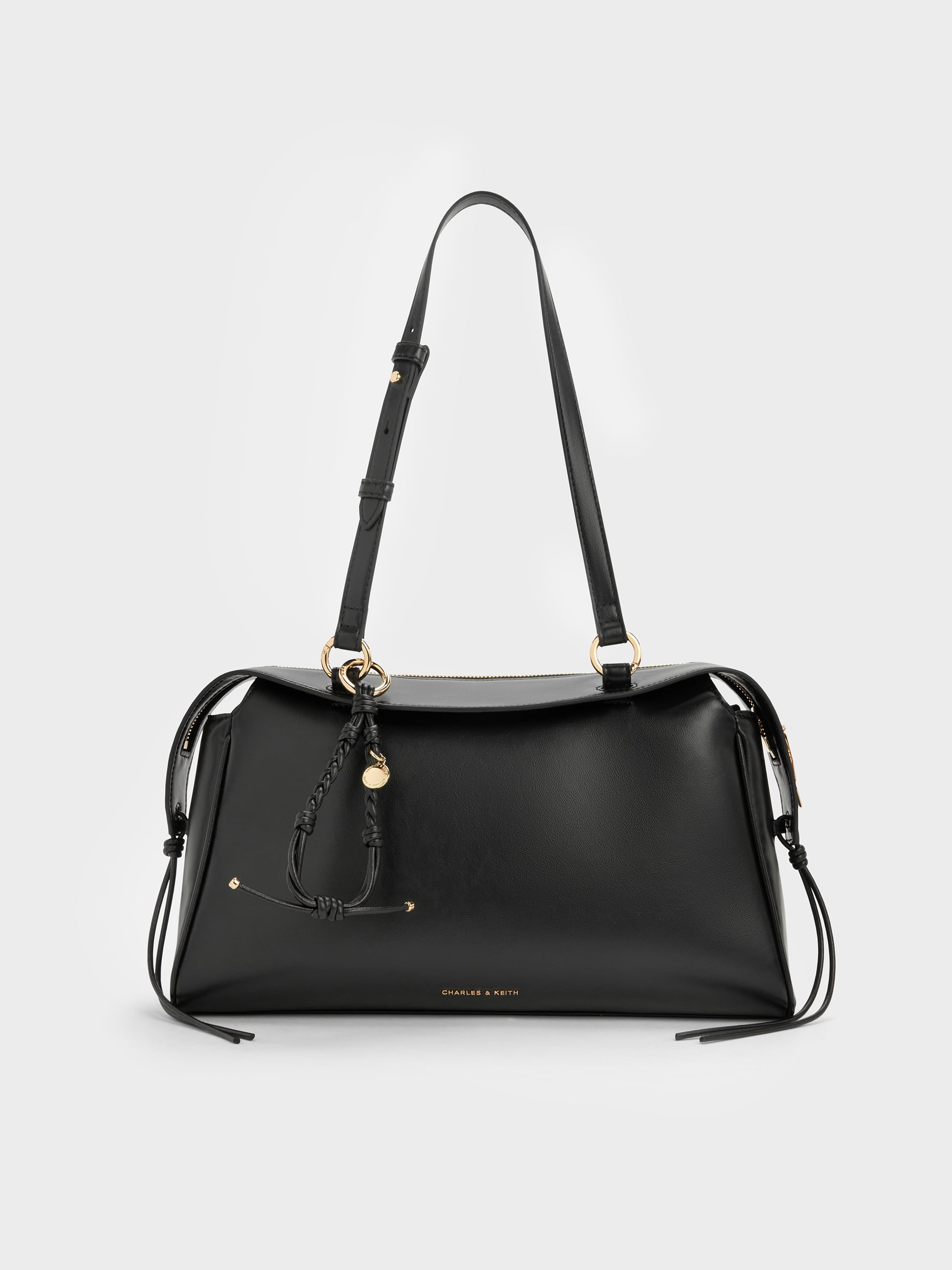 Charles & Keith - Haylen Braided-Charm Tote Bag