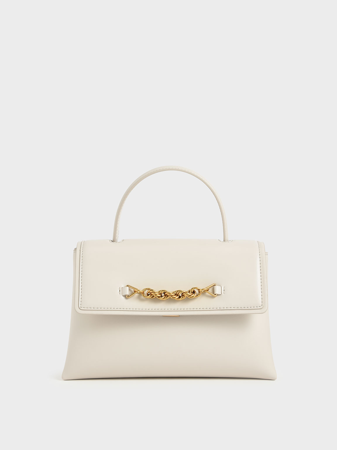 

Heirloom Chain-Embellished Trapeze Bag