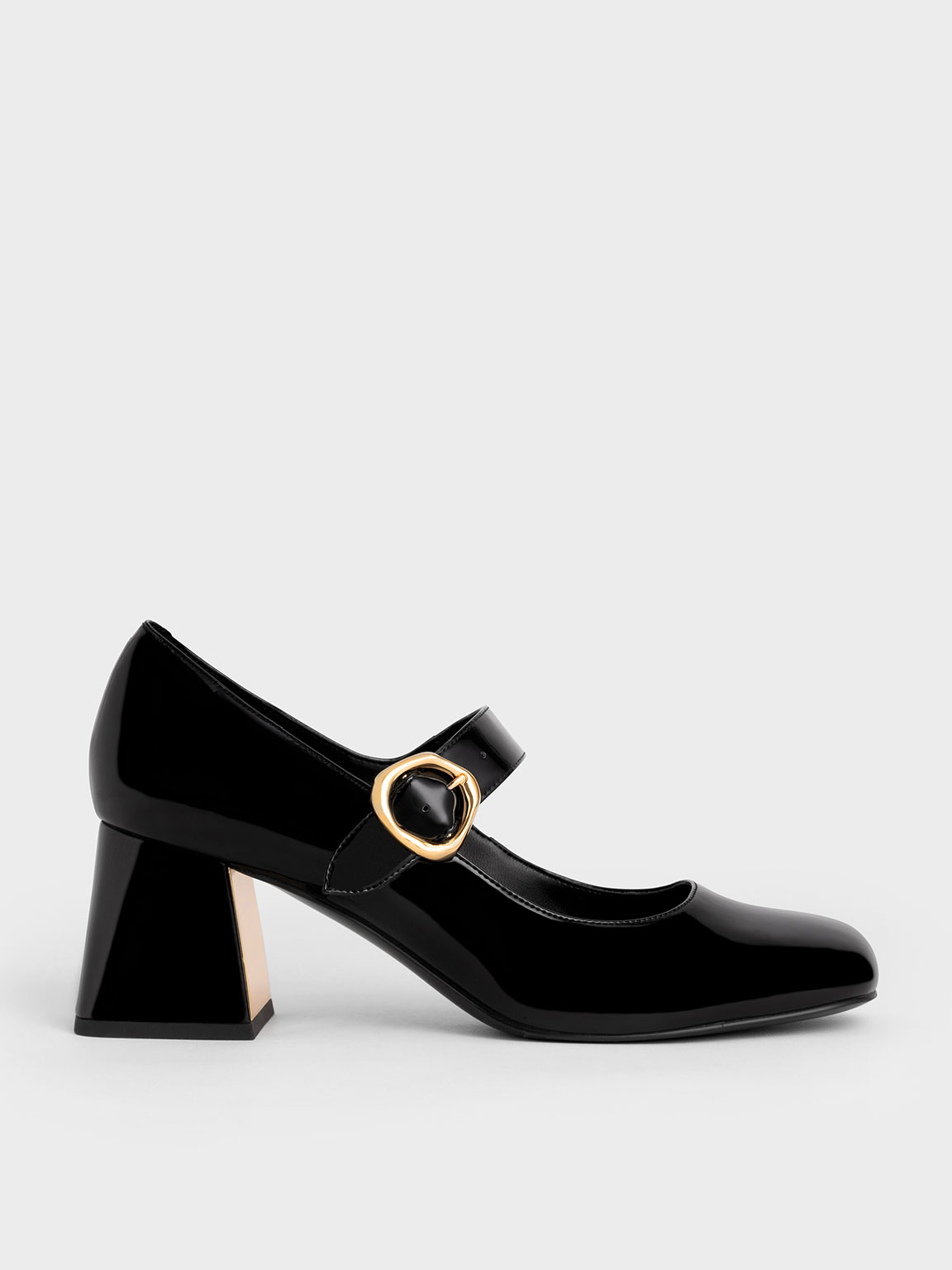 Patent Buckled Mary Jane Pumps