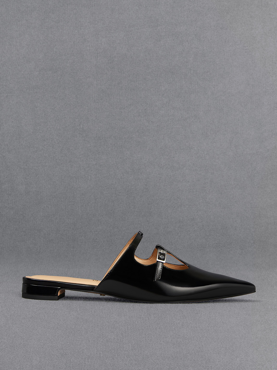 Leather T-Bar Double-Strap Mules