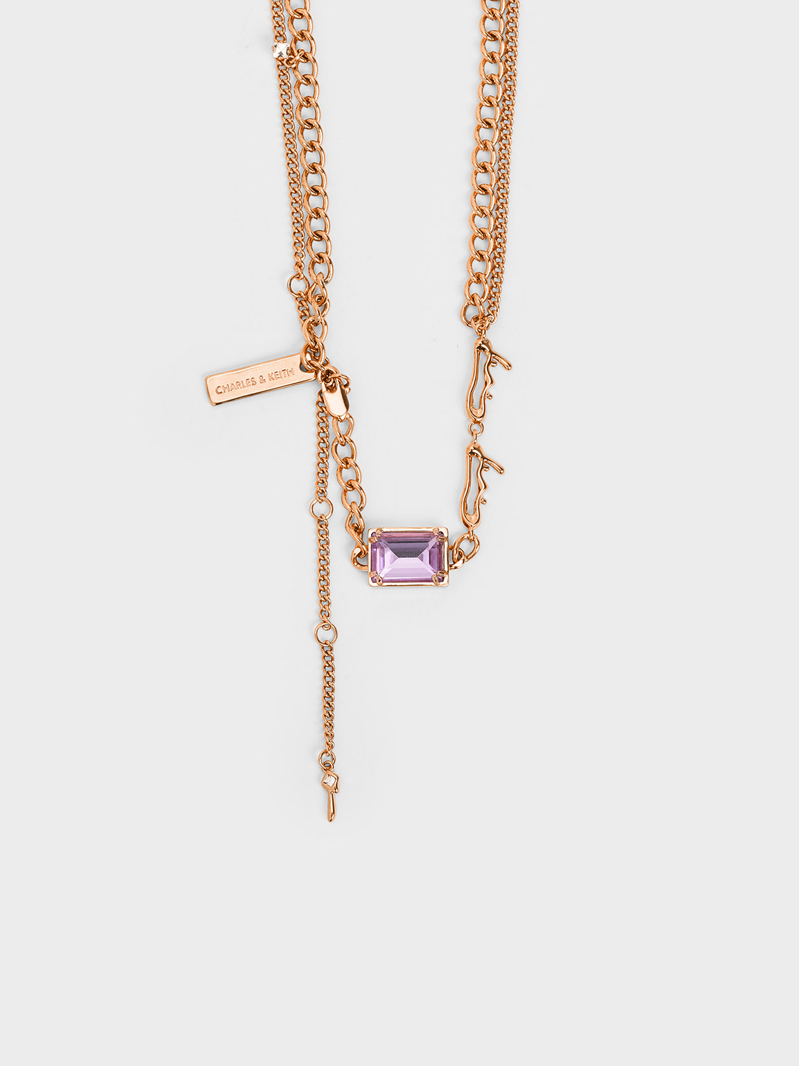 Zira Crystal Charm Double Necklace