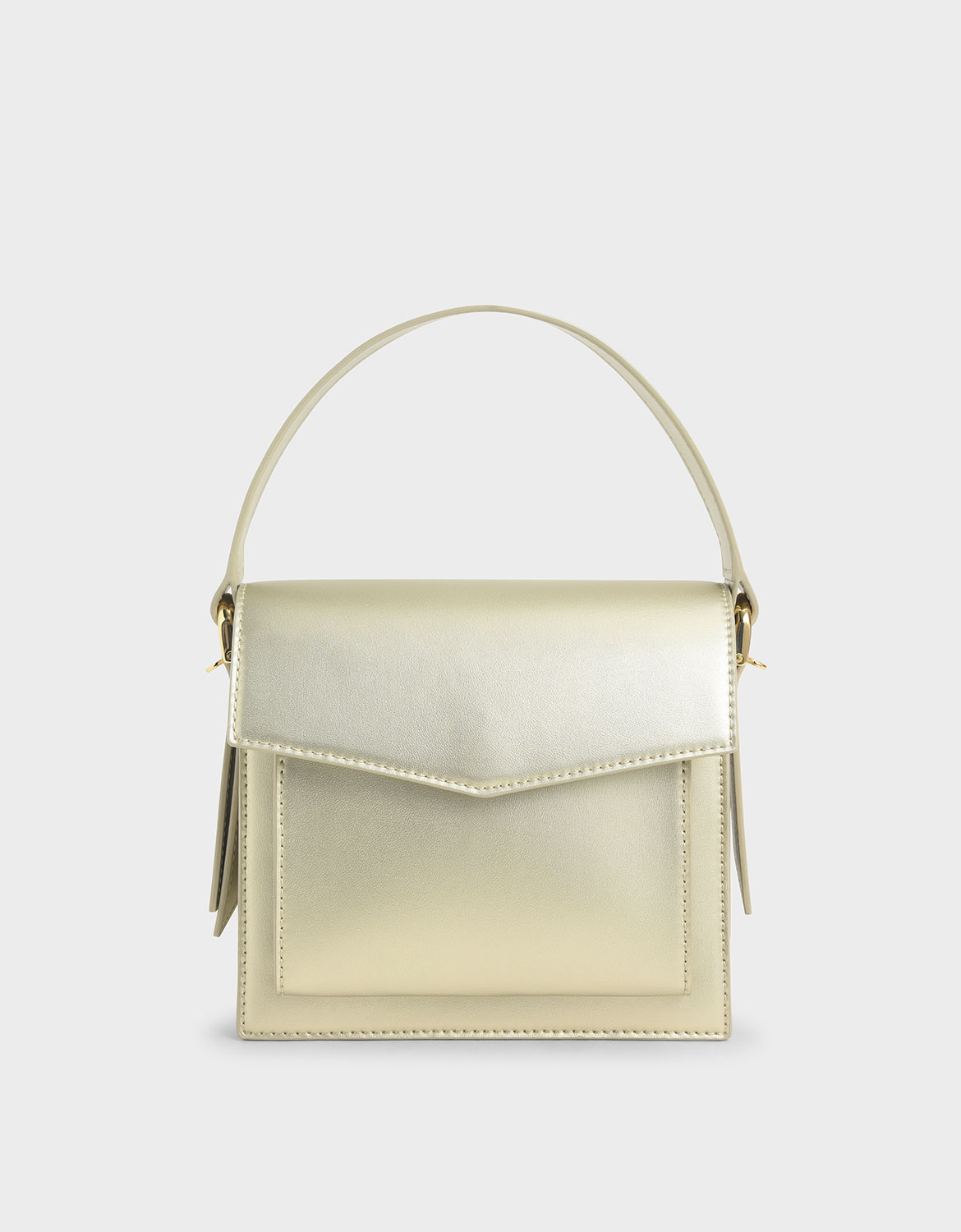 

Top Handle Envelope Bag, Gold