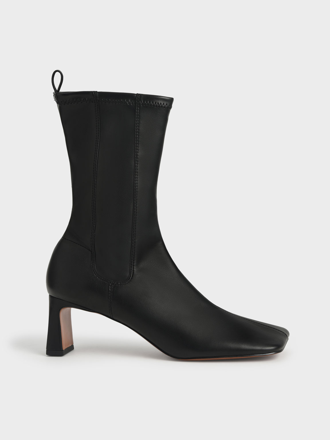 

Stitch-Trim Slip-On Calf Boots