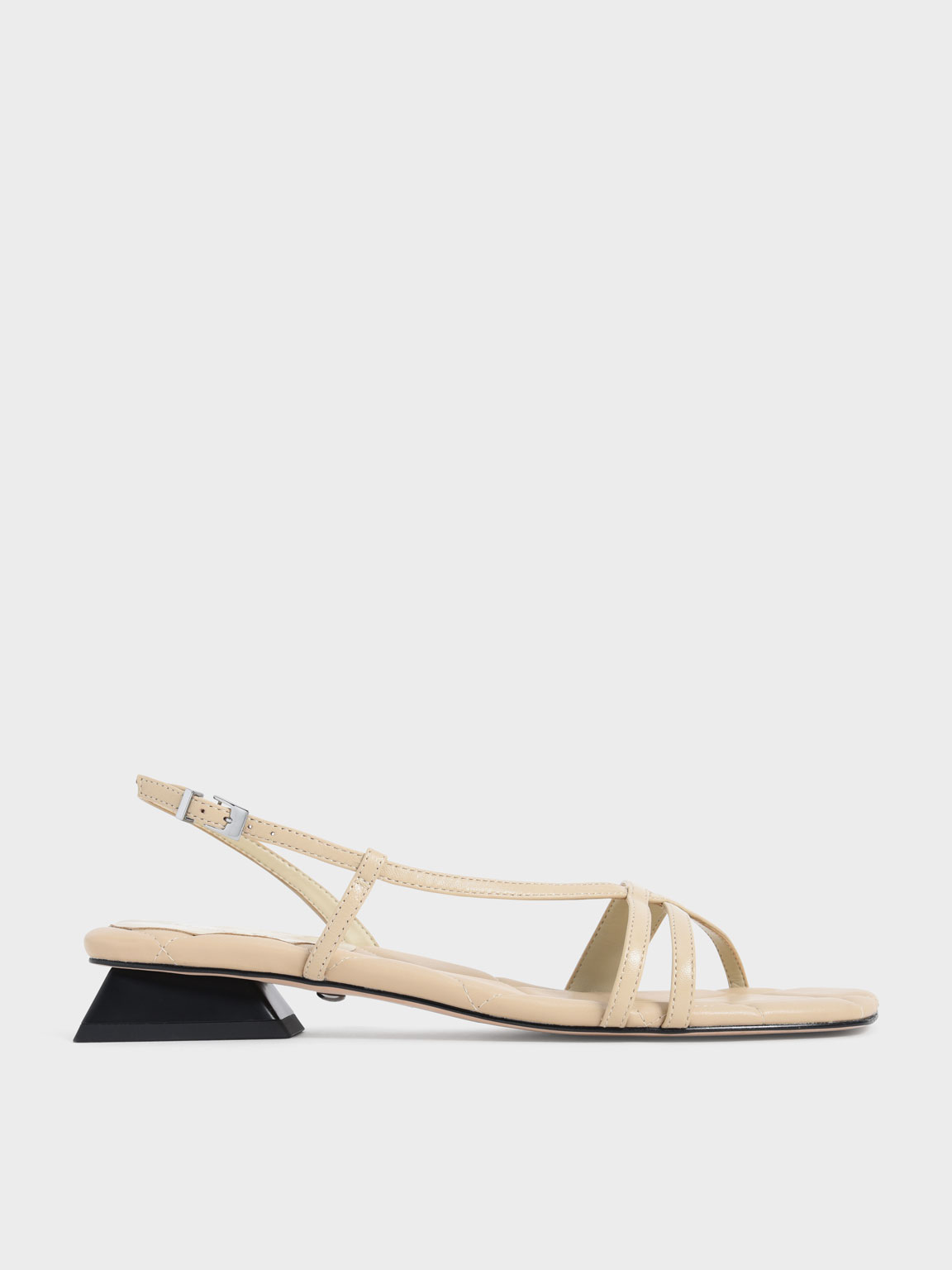 

Leather Trapeze Heel Slingback Sandals
