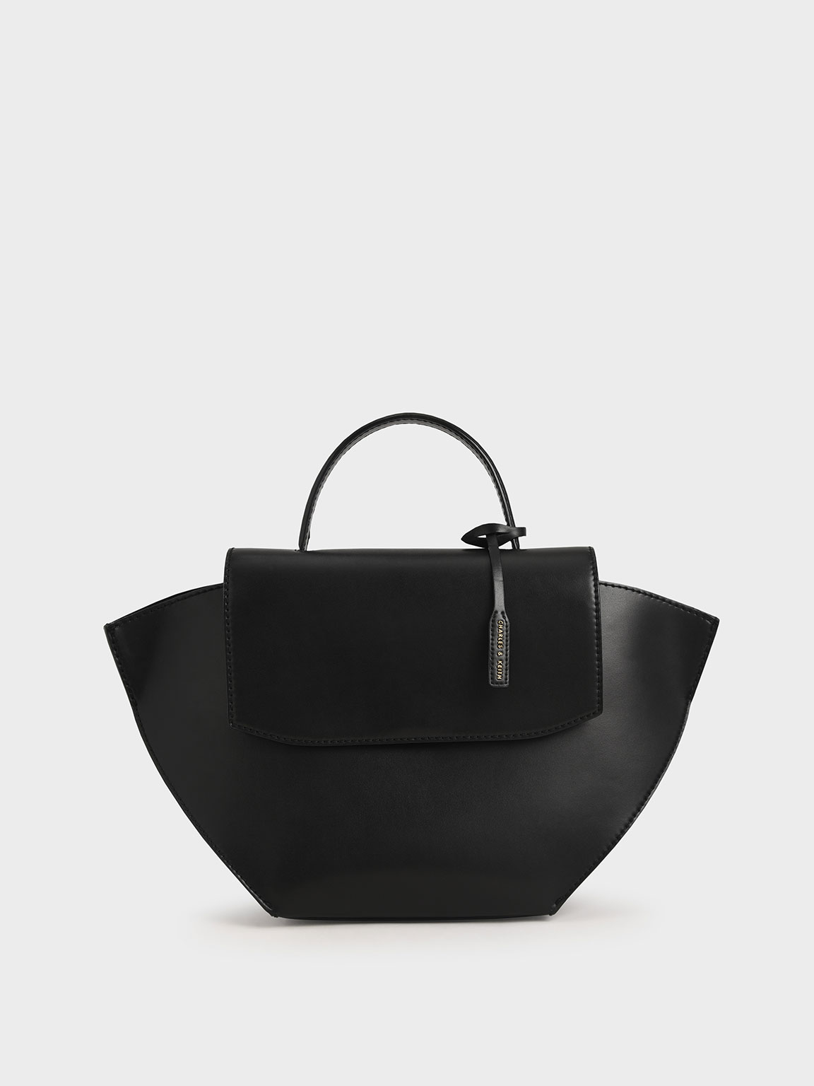 

Geometric Top Handle Bag, Black