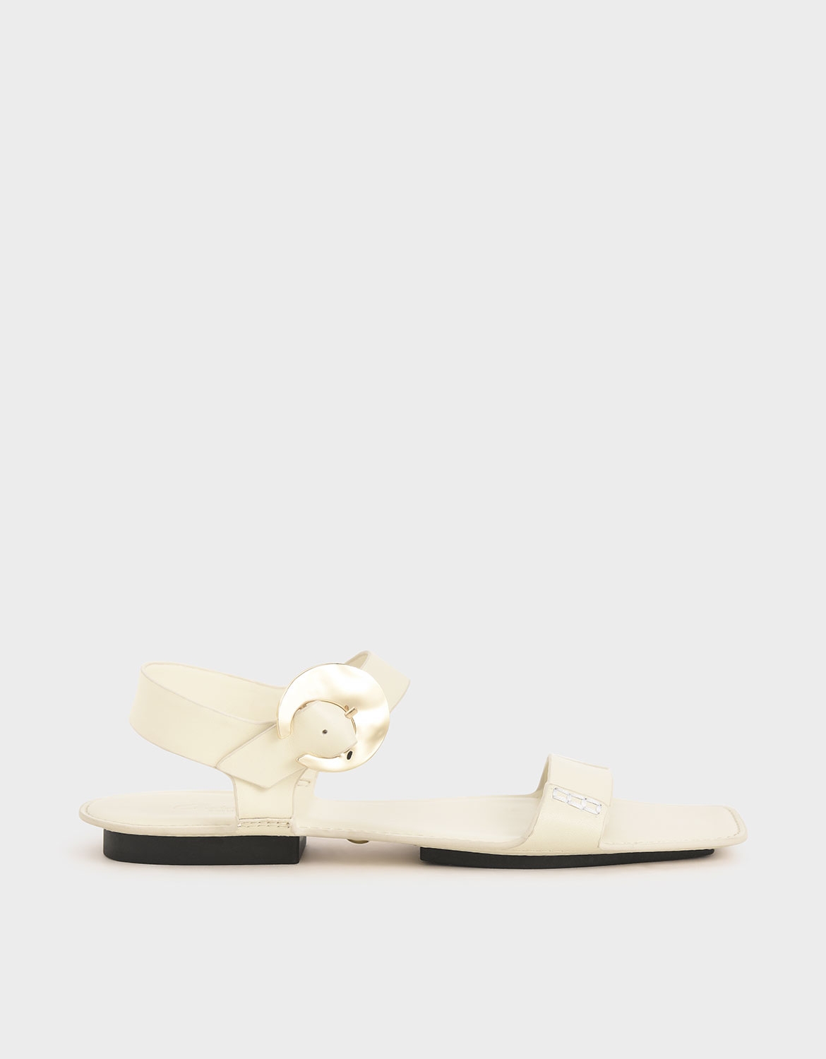 

Leather Hammered Buckle Flats