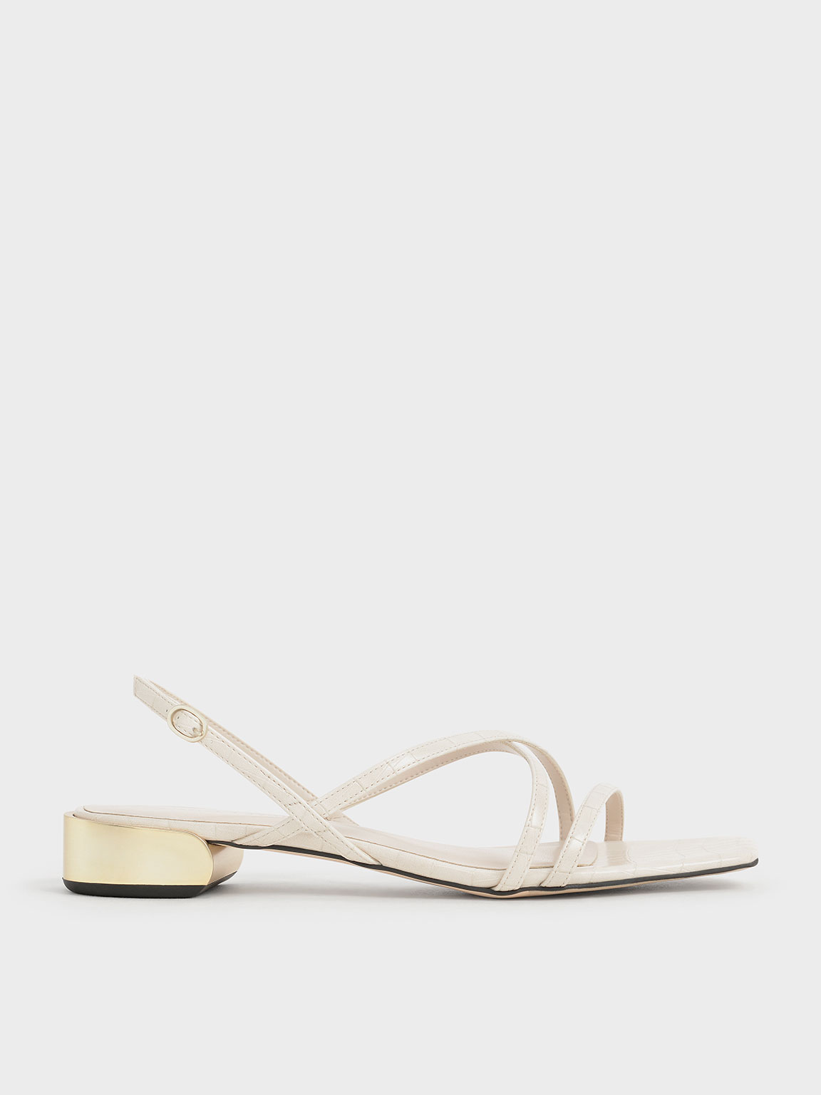 

Metallic Accent Strappy Sandals