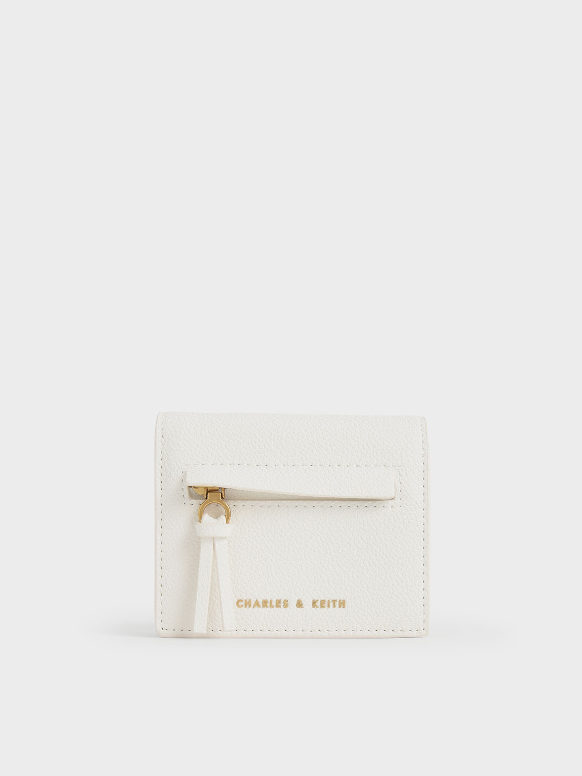 

Snap Button Card Holder, White