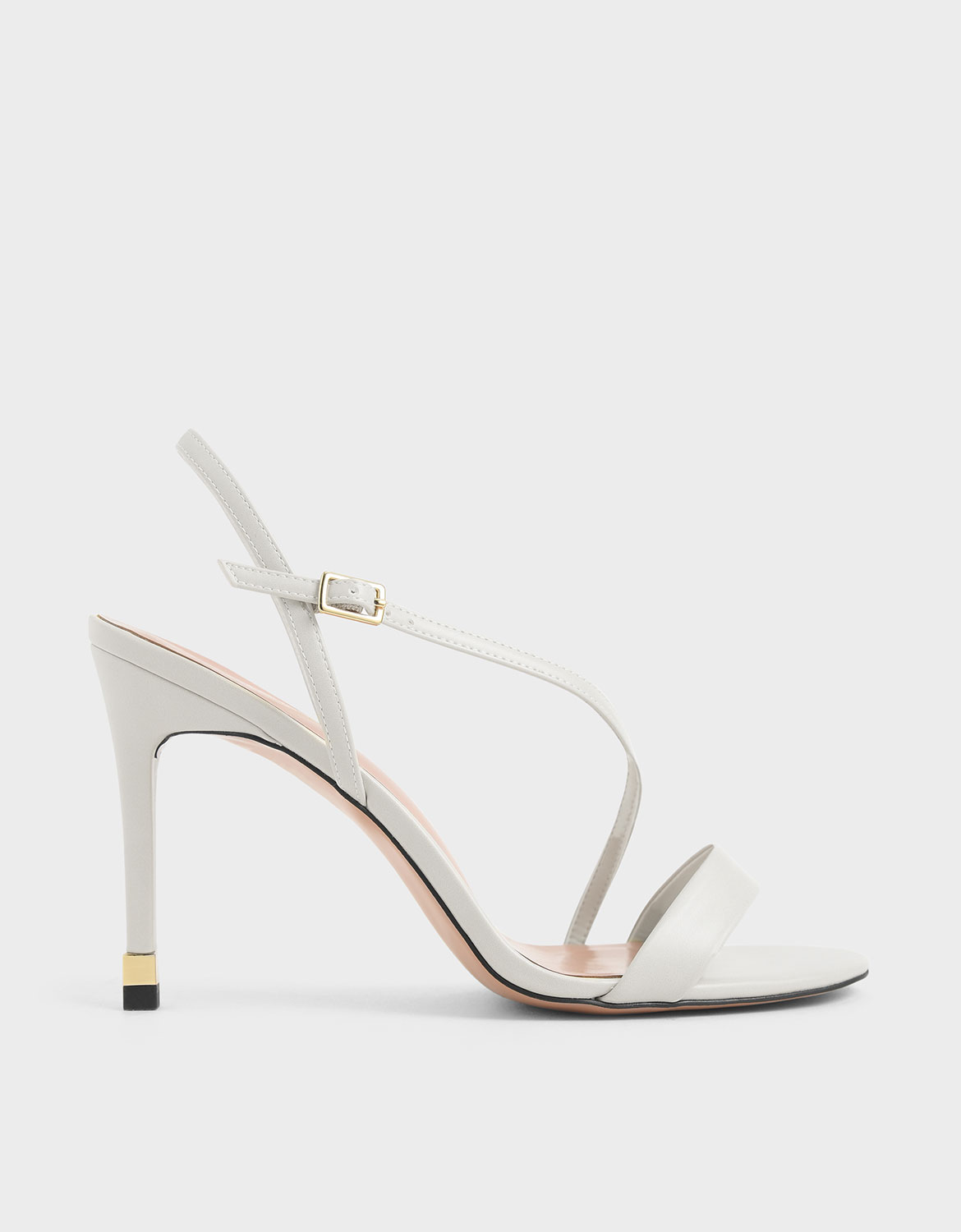 

Asymmetric Strap Slingback Heels, Chalk