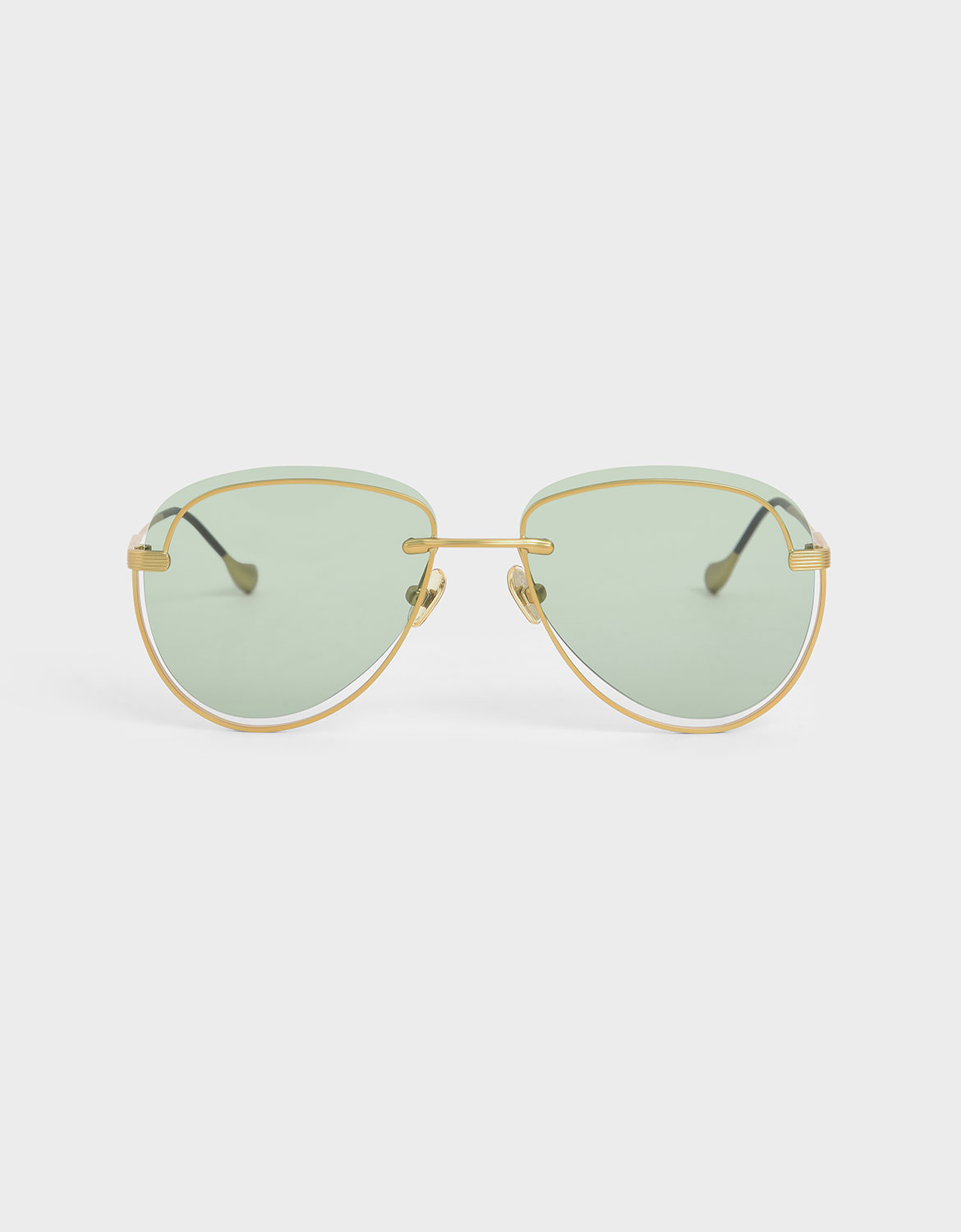

Cut-Out Tinted Sunglasses, Green
